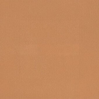 Leather sample, earthy brown, fine-grained texture with visible nuvole collection label, matte finish, and subtle tonal variations.